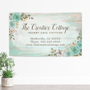 Banderoles Chic Turquoise Chic Cottage Chic Floral Bois Rusti