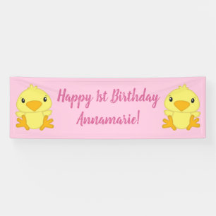 Banderoles Chick Anniversaire Pink