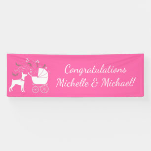 Banderoles Chien Baby shower Doberman