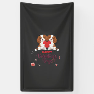 Banderoles Chien Cavalier King Day de la Saint-Valentin Flora