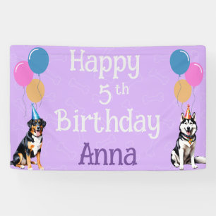 Banderoles Chien Chien Chien Personnalisé Anniversaire Paw ty