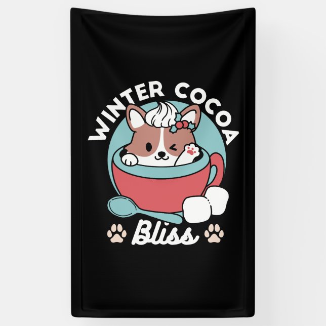 Banderoles Chien dans la Mug Festive pour Vibes de vacances - (Vertical)