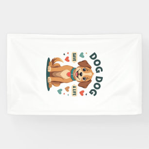 Banderoles Chien de sauvetage mignon vintage sauve une vie Ca