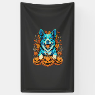 Banderoles Chien d'Halloween avec citrouilles Jack O Lantern_