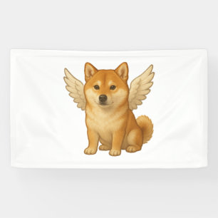 Banderoles Chien heureux de dessin animé ange Shiba Inu migno