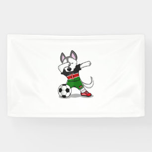 Banderoles Chien Husky Drôle de Dabbing Football Kenya - Fl K
