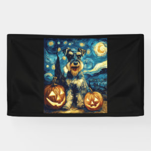 Banderoles Chien Schnauzer Miniature Mignon Halloween Jack O