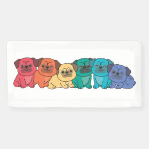 Banderoles Chiens mignons Gay pride Lgbtq Carlin Rainbow Flag