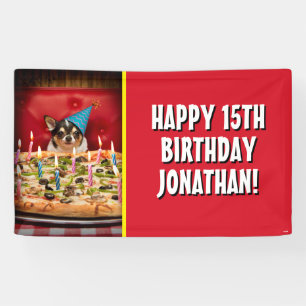 Banderoles Chihuahua Anniversaire Pizza Pie