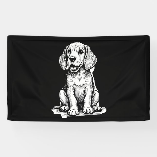 Banderoles Chiot beagle adorable, Amoureux des animaux de fam (Horizontal)