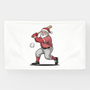 Banderoles Chirstmas Baseball Jouer Sport Père Noël