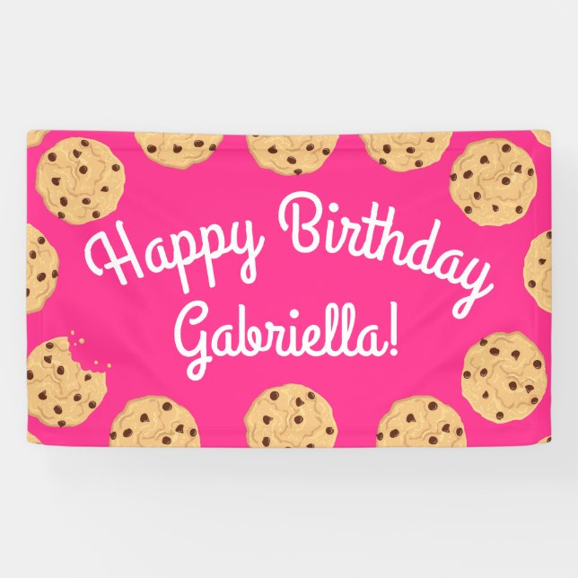 Banderoles Chocolat Chip Cookie Enfants 1er Anniversaire Fête (Horizontal)