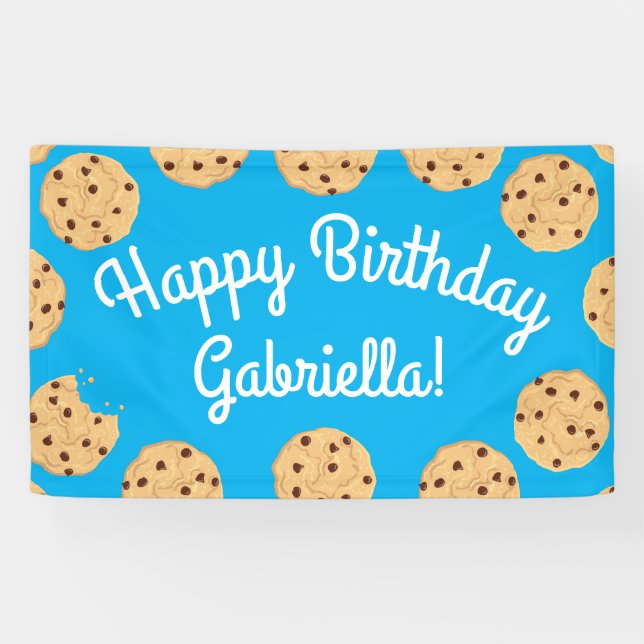 Banderoles Chocolat Chip Cookie Enfants 1er Anniversaire Part (Horizontal)