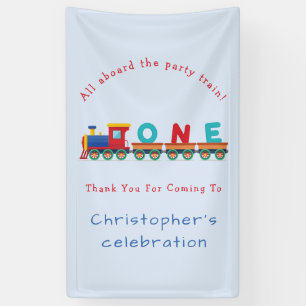Banderoles Choo Choo Train Boys 1er anniversaire Blue Party B
