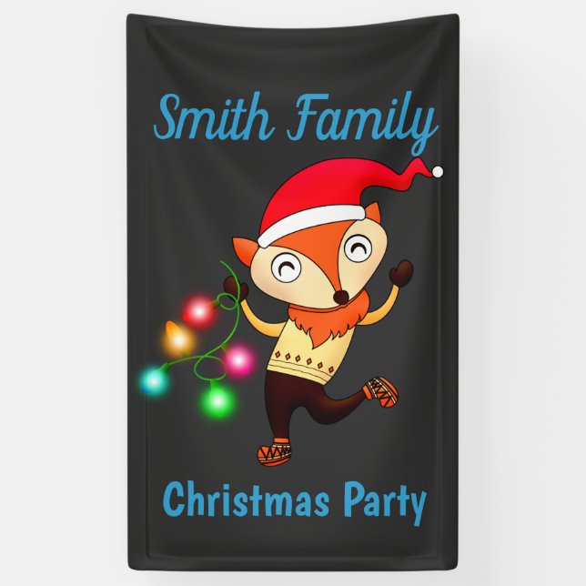 Banderoles Christmas Dancing Fox Custom (Vertical)