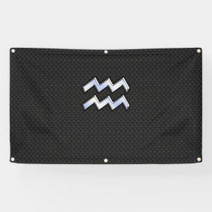 Banderoles Chrome comme Aquarius Zodiac dans la peau de serpe
