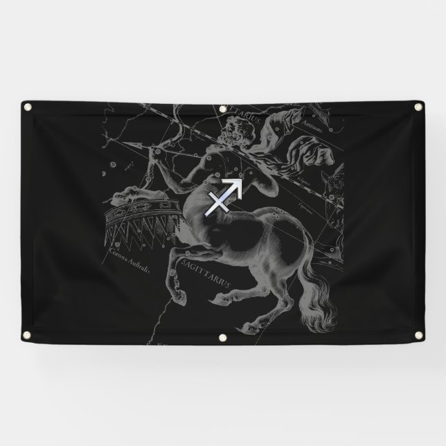 Banderoles Chrome Comme Sagittarius Connexion Hevelius Noir (Horizontal)