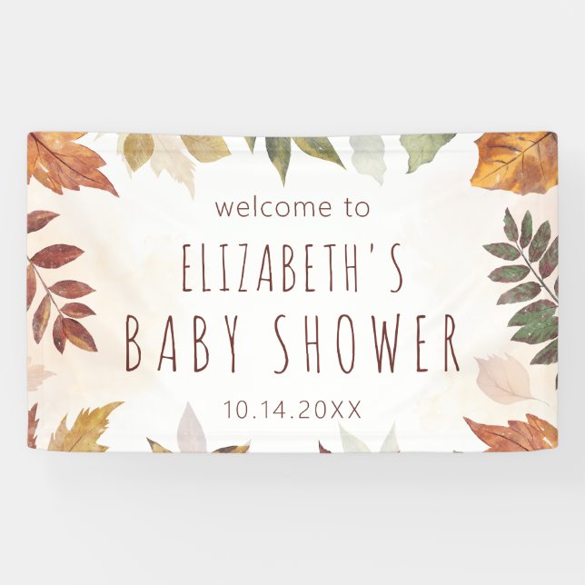 Banderoles Chute Foliage Aquarelle Affiche de bienvenue d'aut (Horizontal)