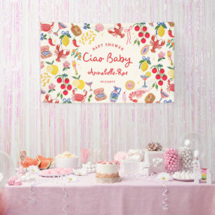 Banderoles Ciao Baby Baby Shower Personnalisé Italien
