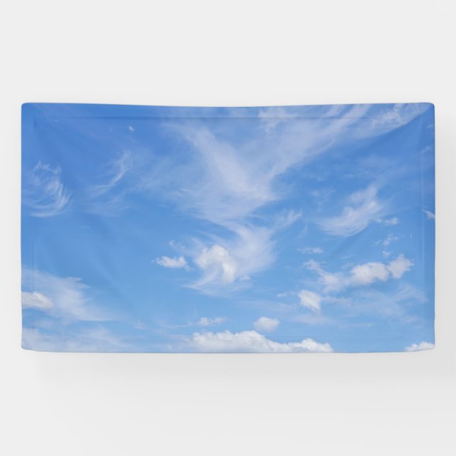 Banderoles Ciel Bleu Avec Nuages Agités (Horizontal)