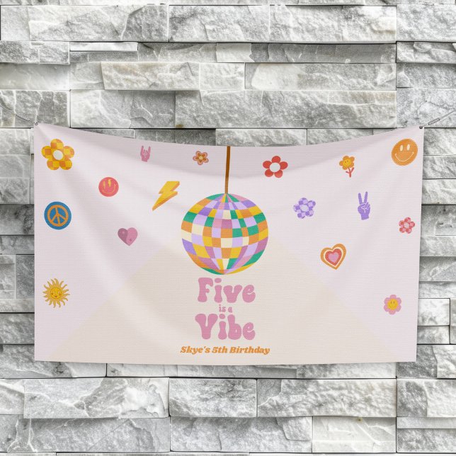 Banderoles Cinq Est Une Vibration Boule À Facettes 5ème Anniv (Créateur téléchargé)
