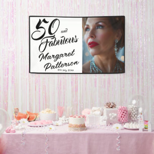 Banderoles Cinquante ans et Fabuleux Photo Anniversaire 50 an