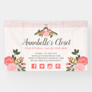Banderoles Cintre Fleurs Rose pour le dressing Boutique de mo