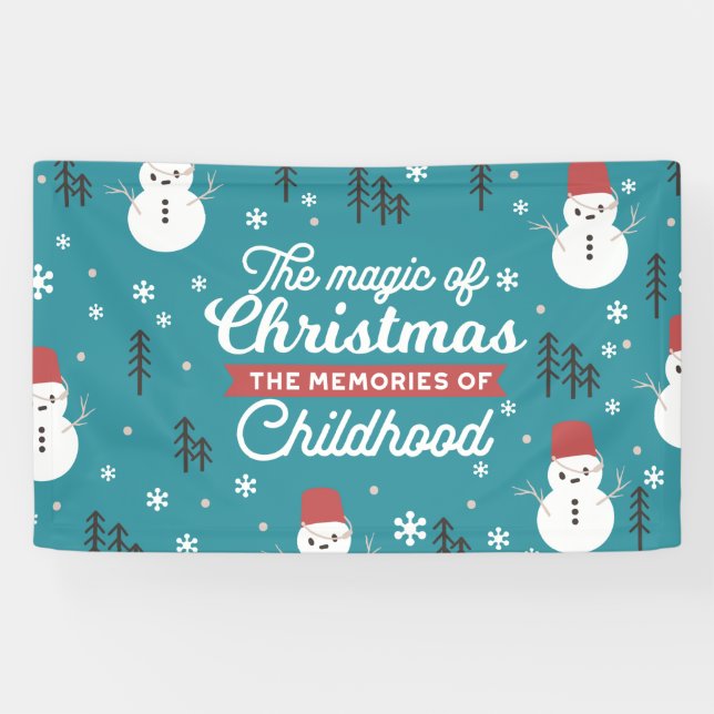 Banderoles Citation des neigeurs de Noël et souvenirs chéris (Horizontal)