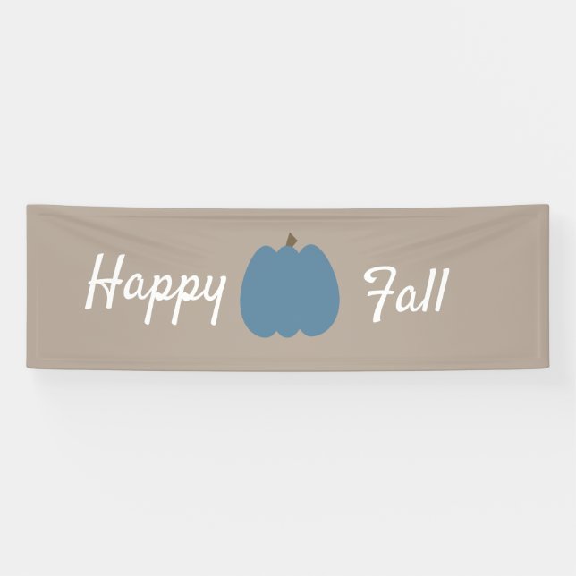 Banderoles Citrouille bleu Happy Fall Brown (Horizontal)