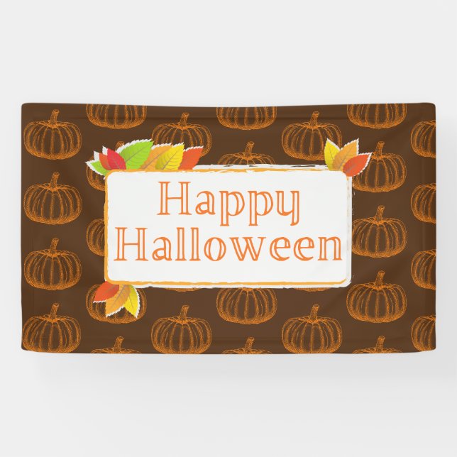 Banderoles Citrouille d'Halloween esquissé (Horizontal)