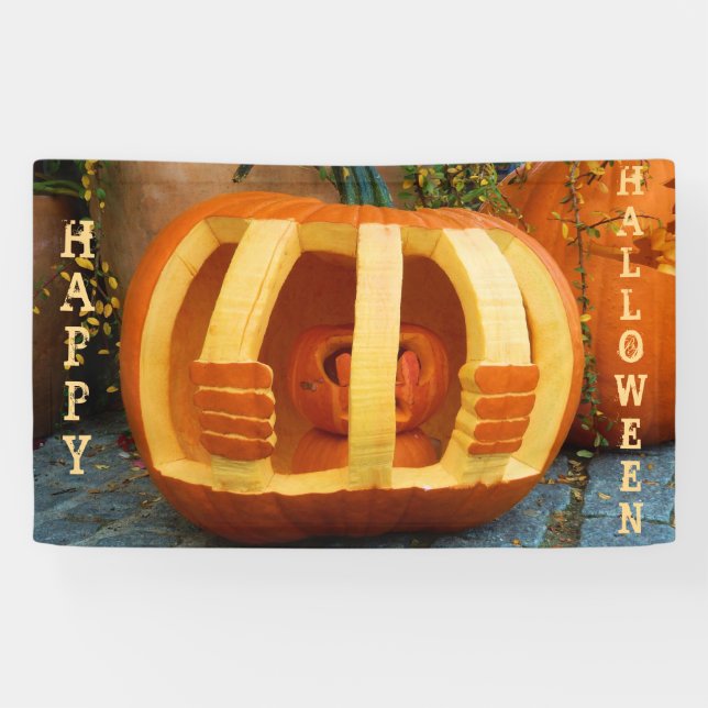 Banderoles Citrouille emprisonné Halloween (Horizontal)