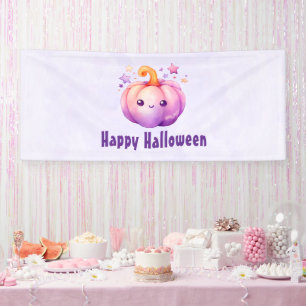 Banderoles Citrouille pastel mignonne avec étoiles Halloween
