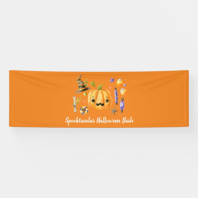 Banderoles Citrouille Spooktacular Halloween Bash Party Orang (Horizontal)