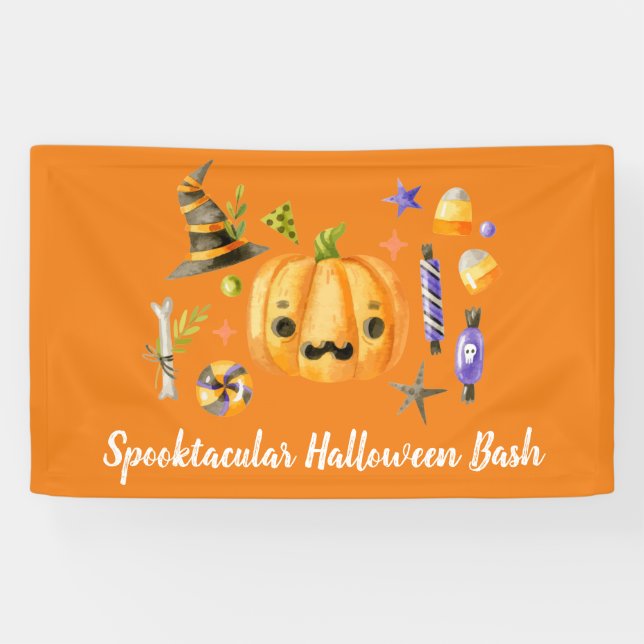 Banderoles Citrouille Spooktacular Halloween Bash Party Orang (Horizontal)