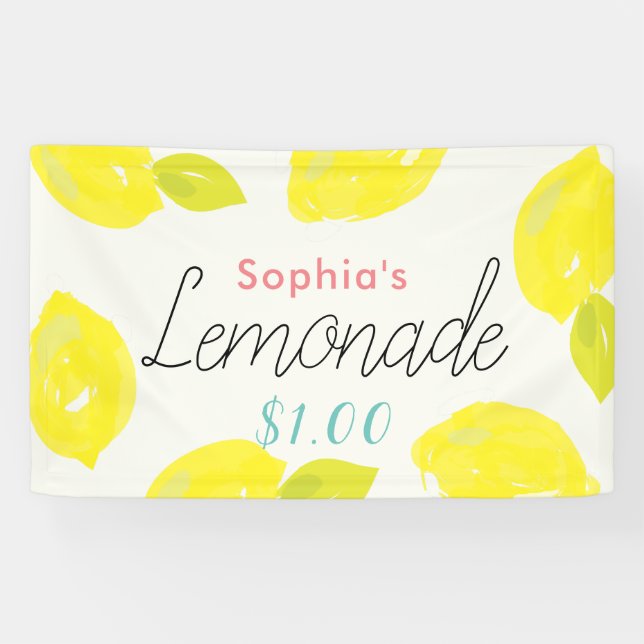 Banderoles Citrus citron peint à la main Citrus Lemonade Stan (Horizontal)