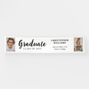 Banderoles Classe Classy de 2023 Script Text 2 Photo - Blanc