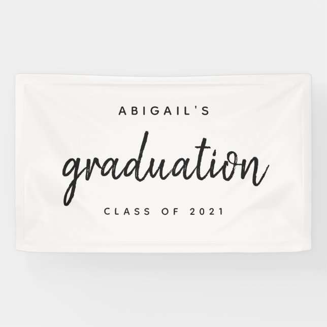 Banderoles Classe de 2021 Simple Chic Graduation Party (Horizontal)