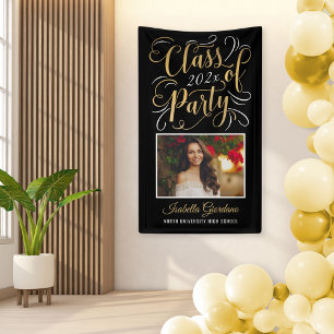 Banderoles Classe de 2023 Black Gold Graduation Party Photo