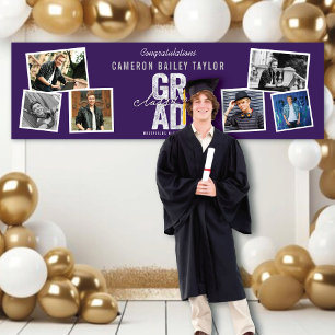 Banderoles Classe De 2024 Bold GRAD 6 Photo Graduation Party