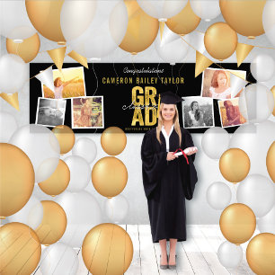 Banderoles Classe De 2024 Bold GRAD 6 Photo Graduation Party