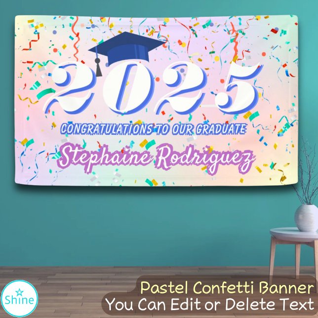 Banderoles Classe de 2025 Diplômé Confetti Plat de Diplôme de (Créateur téléchargé)