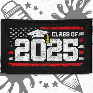 Banderoles Classe de 2025 Graduation American Flag Senior 202