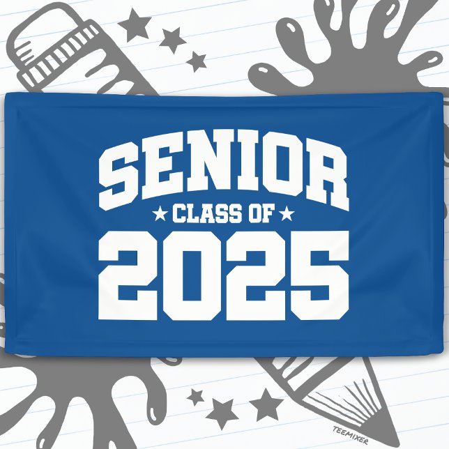Banderoles Classe de 2025 Lycée Graduation Senior 2025 (Créateur téléchargé)
