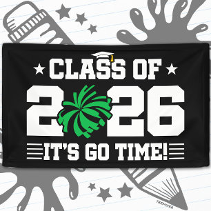 Banderoles Classe de 2026 Green Cheer Diplômé C'est Parti