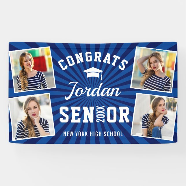 Banderoles Classe de Graduation Blue de la Marine moderne de  (Horizontal)