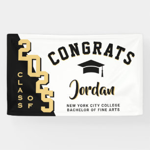 Banderoles Classe de graduation moderne Golden Black de 2024