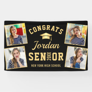 Banderoles Classe de graduation moderne Golden Black de 2024 