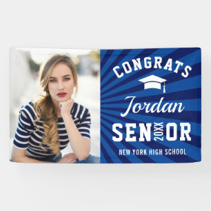 Banderoles Classe de Graduation moderne Silver Blue de 2024 P