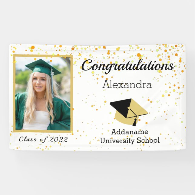 Banderoles Classe de graduation Photo moderne chic de 2022 (Horizontal)
