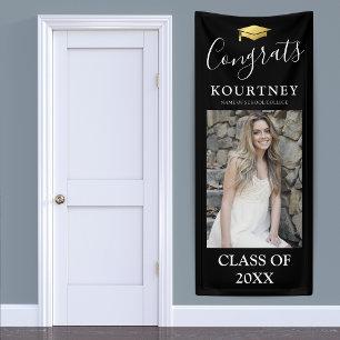 Banderoles Classe de la porte de graduation Black Gold 2025